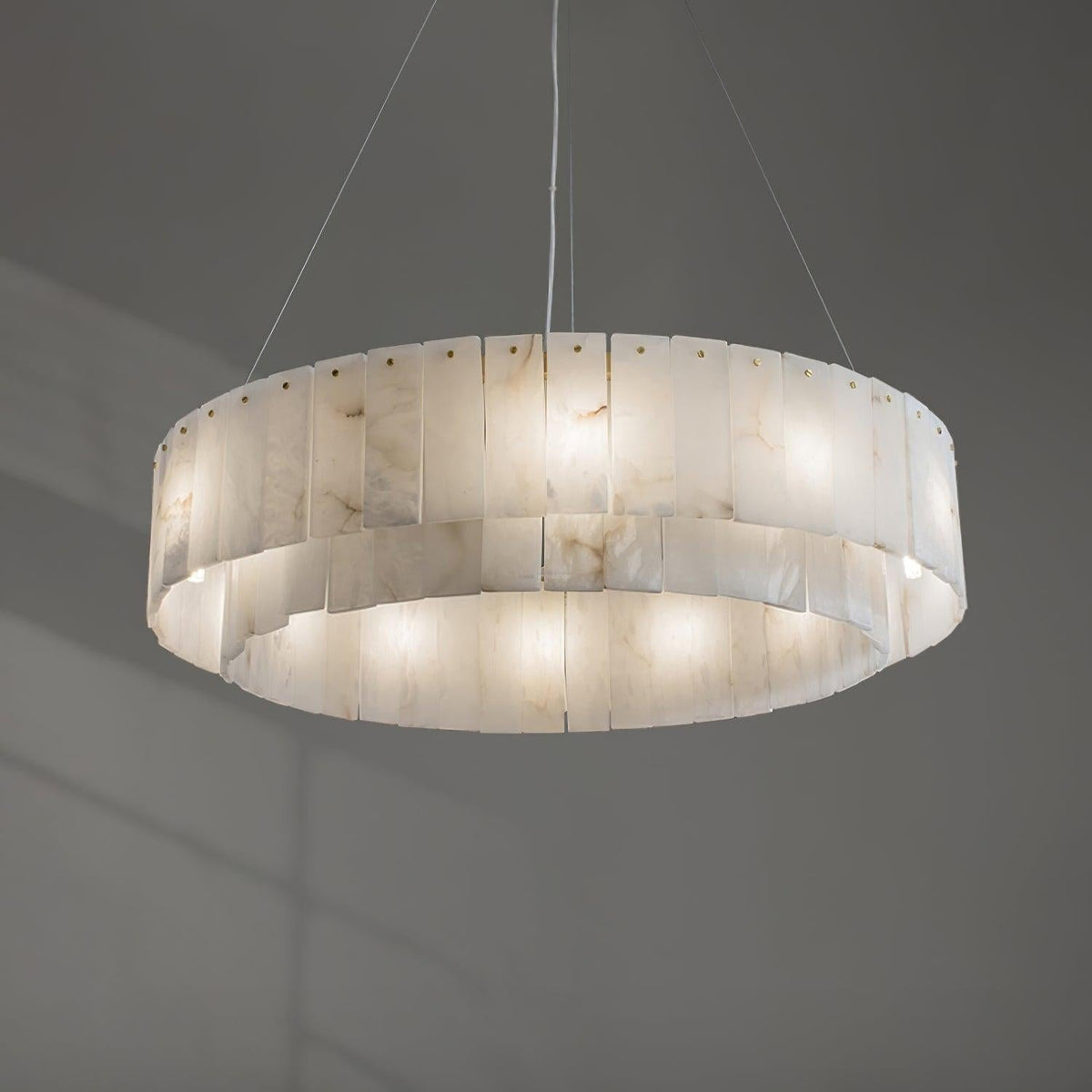 Rock Alabaster Chandelier 23.6" 31.4" - 23.6" x H 59"/ Dia 60cm x H 150cmBrass & White Alabastercasivra