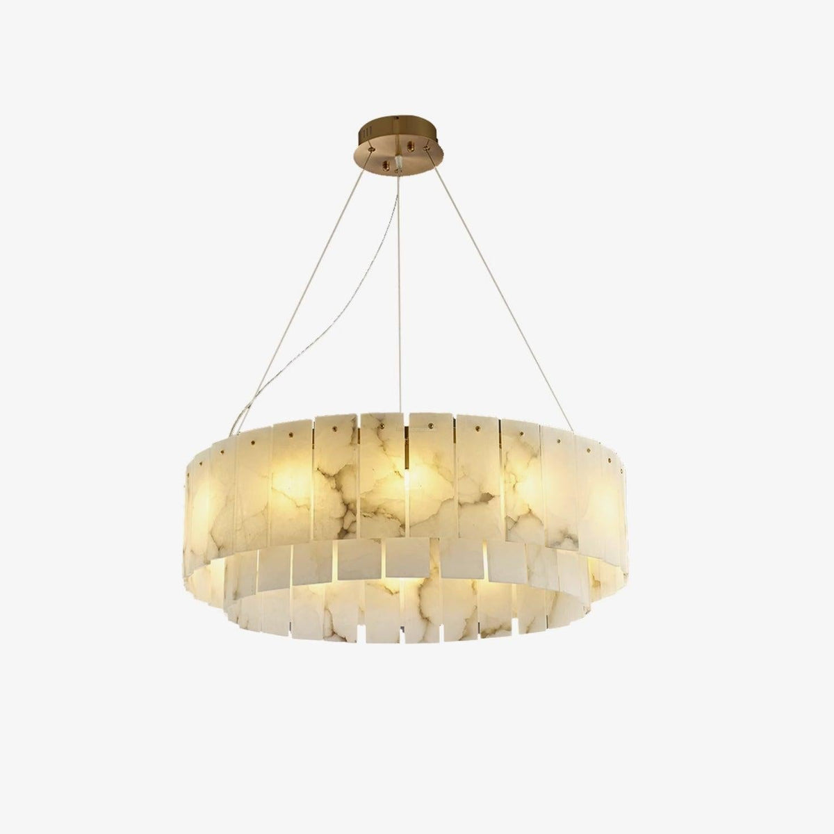 Rock Alabaster Chandelier 23.6" 31.4" - 23.6" x H 59"/ Dia 60cm x H 150cmBrass & White Alabastercasivra
