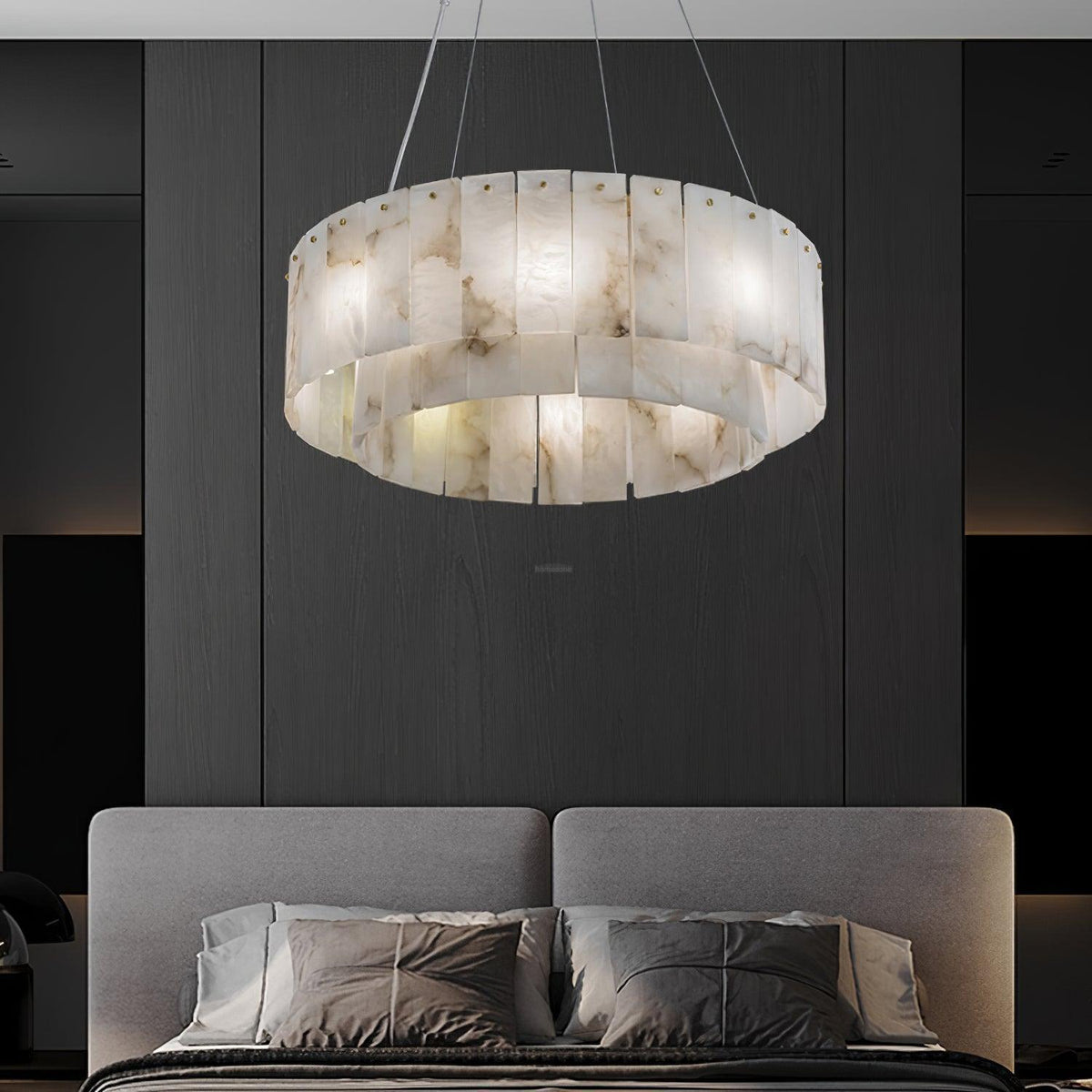 Rock Alabaster Chandelier 23.6" 31.4" - 23.6" x H 59"/ Dia 60cm x H 150cmBrass & White Alabastercasivra