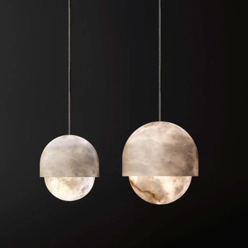 Ronan Modern Alabaster Mini Island Pendant Light - 7.1" W x 10.2" Hcasivra