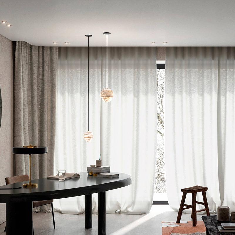 Ronan Modern Alabaster Mini Island Pendant Light - 7.1" W x 10.2" Hcasivra