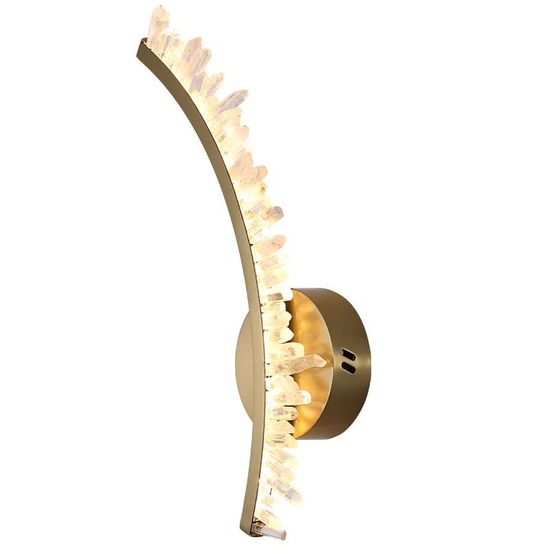 Rose Rock Crystal Wall Lamp Modern Crystal Wall Sconce - 4.7" W x 16.5" Hcasivra