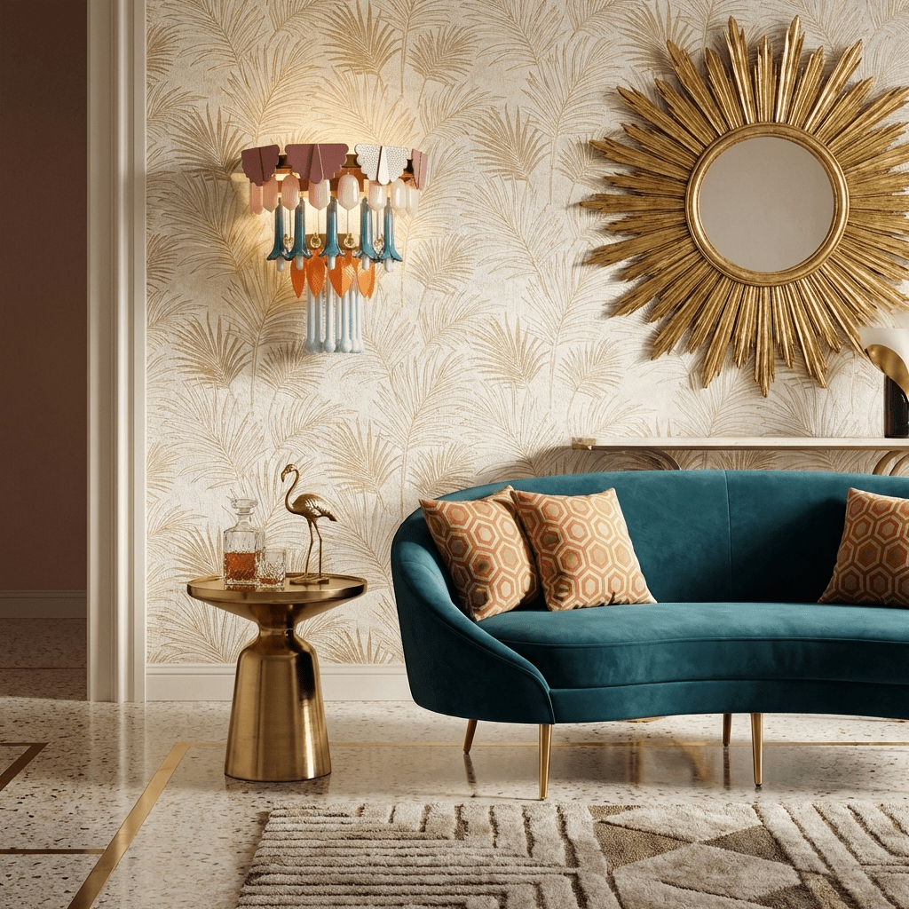 Roselle Ceramic Murano-Style Fringe Wall Lamp - ∅ 16.9" x H 18.5"Colorfulcasivra