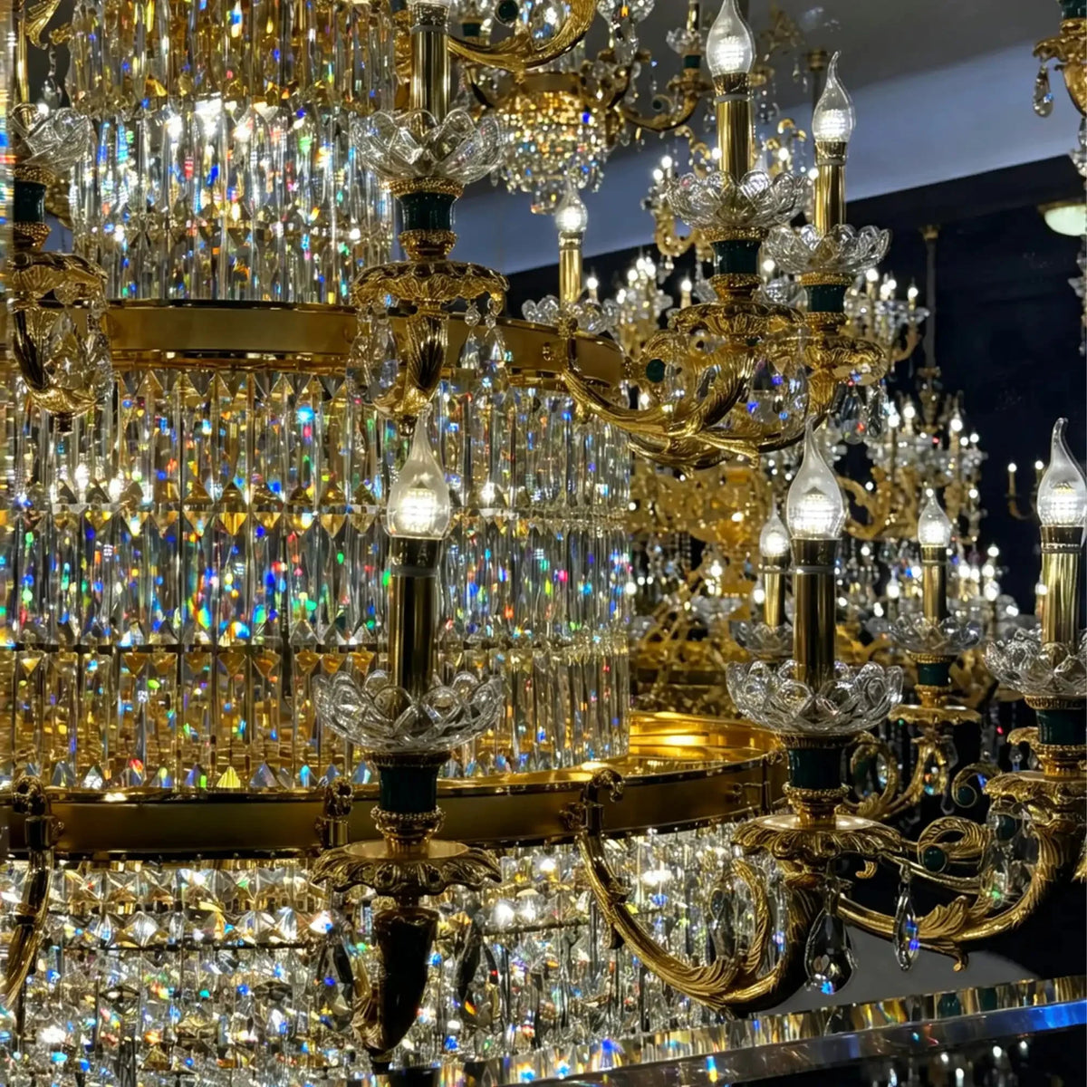 Royal Palace Crown Tiered Crystal Chandelier - CustomWarm Lightcasivra