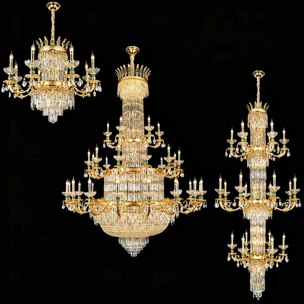 Royal Palace Crown Tiered Crystal Chandelier - CustomWarm Lightcasivra