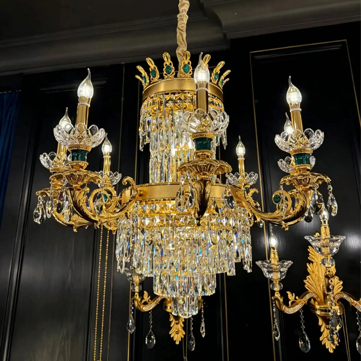 Royal Palace Crown Tiered Crystal Chandelier - CustomWarm Lightcasivra