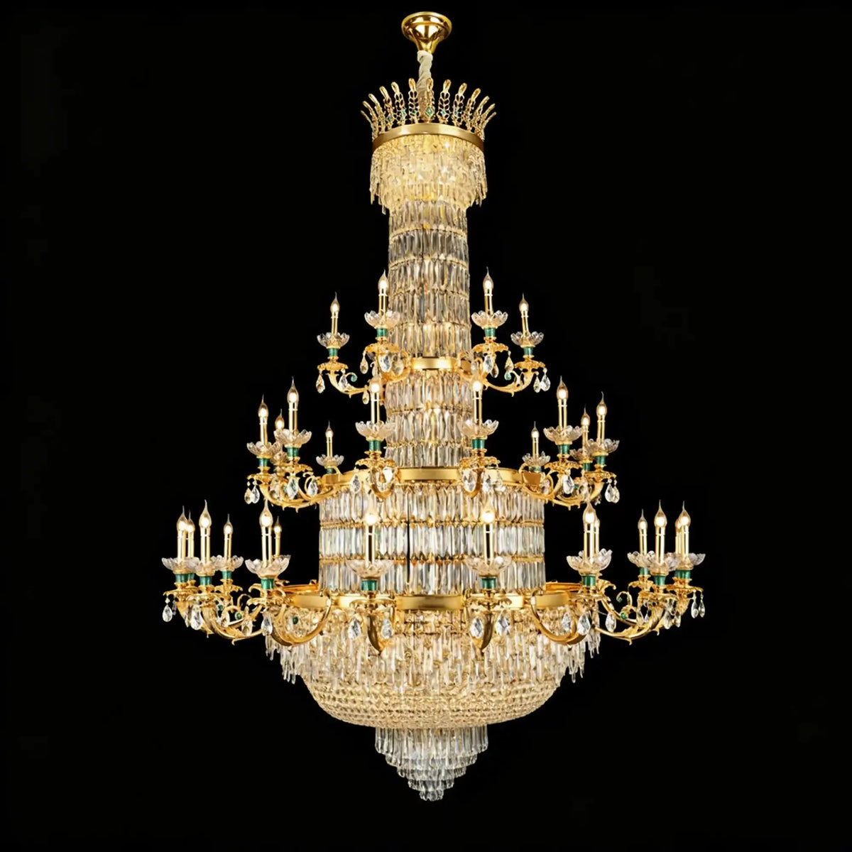 Royal Palace Crown Tiered Crystal Chandelier - 81Lights/D66.93"*H90.55"(D170cm*H230cm)Warm Lightcasivra