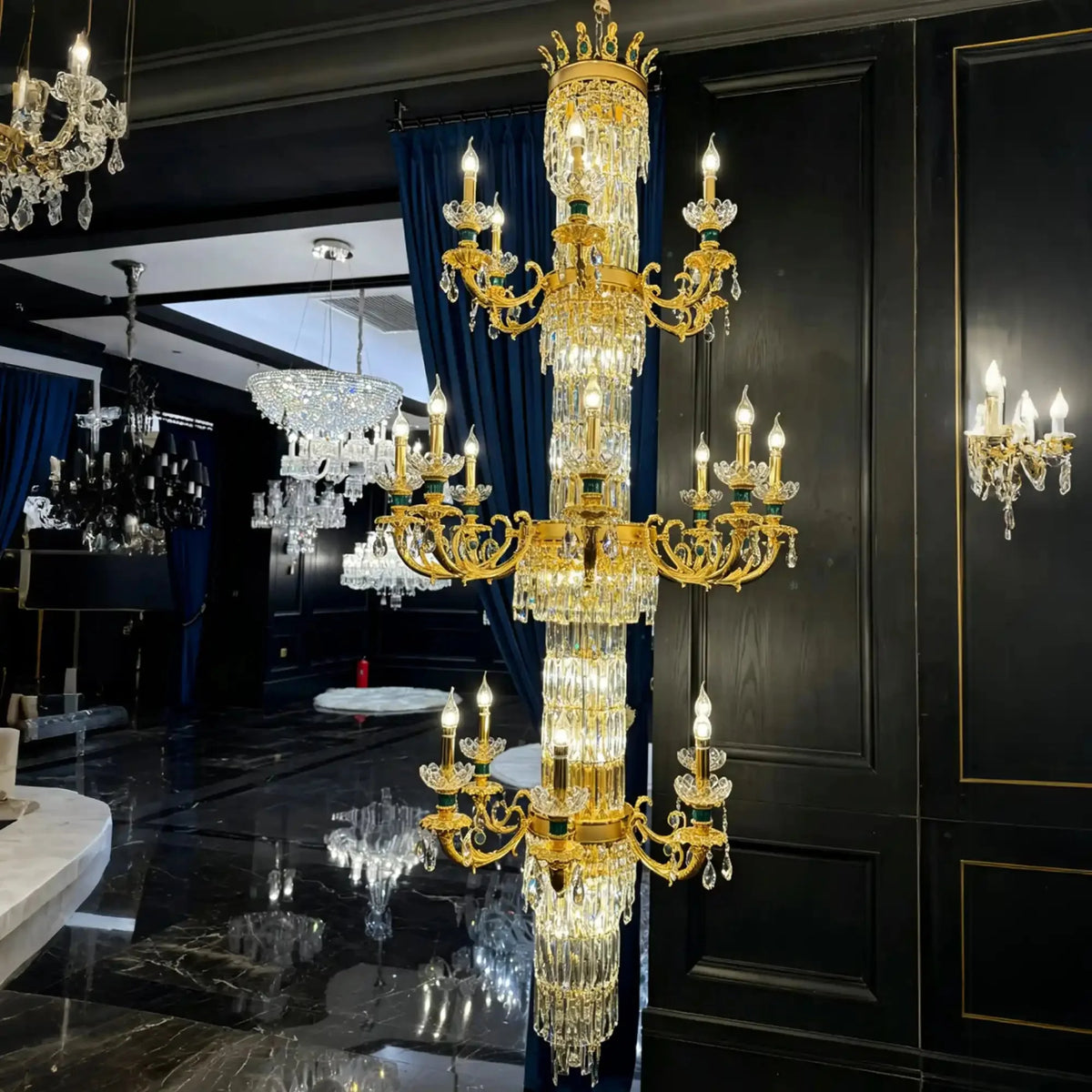 Royal Palace Crown Tiered Crystal Chandelier - CustomWarm Lightcasivra
