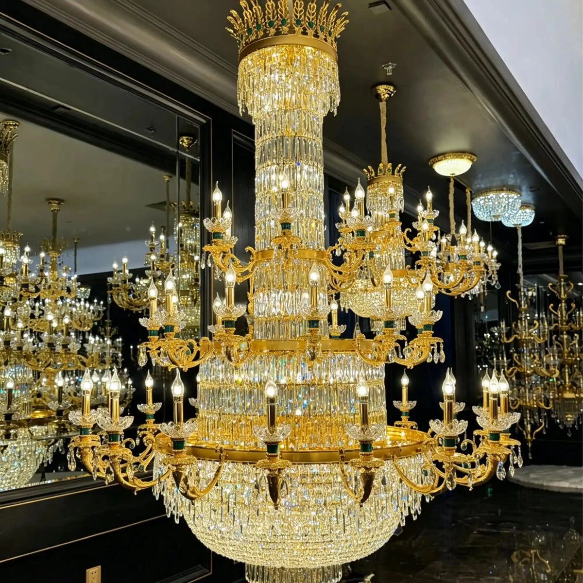 Royal Palace Crown Tiered Crystal Chandelier - CustomWarm Lightcasivra