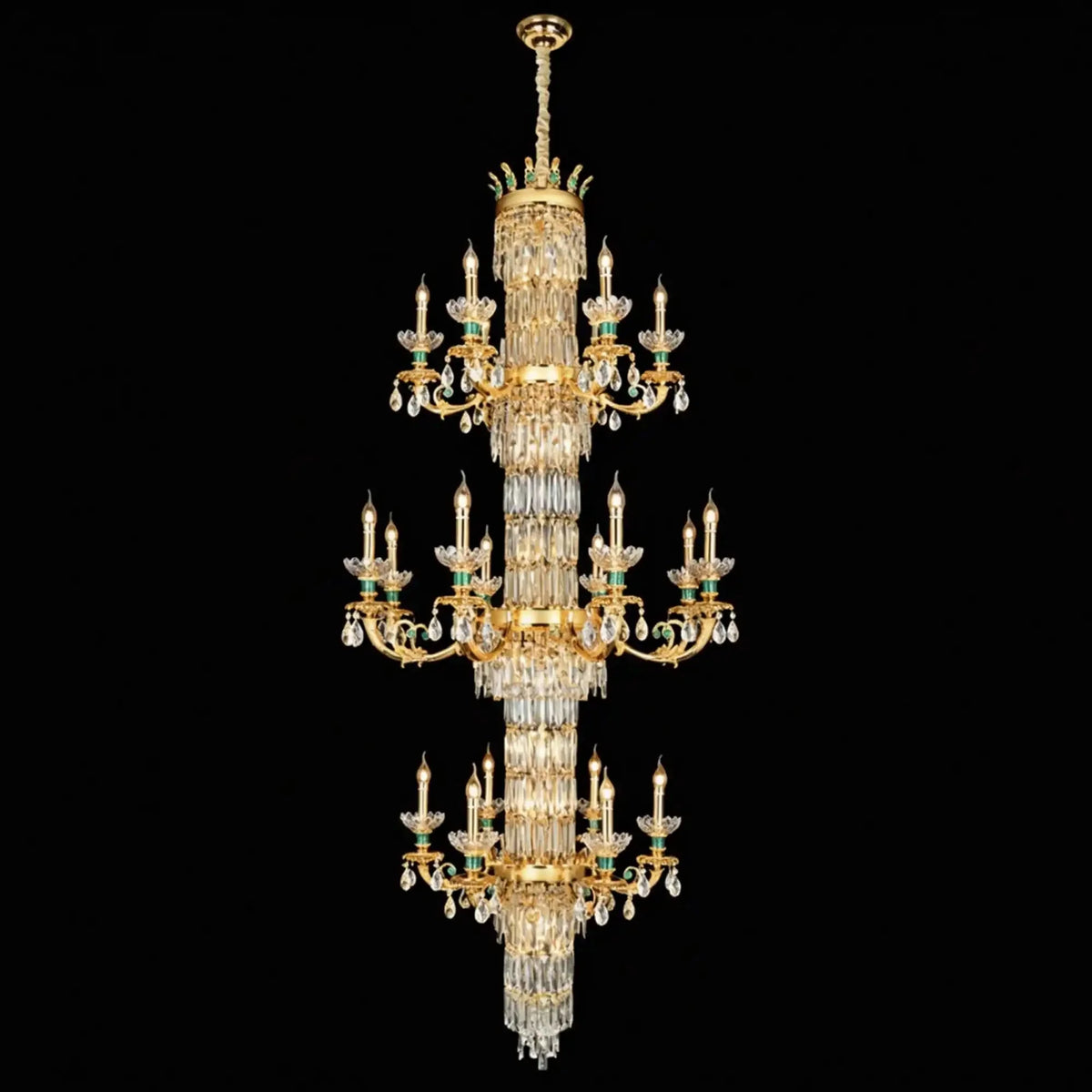 Royal Palace Crown Tiered Crystal Chandelier - 41Lights/D36.6"*H86.6"(D93cm*H220cm)Warm Lightcasivra