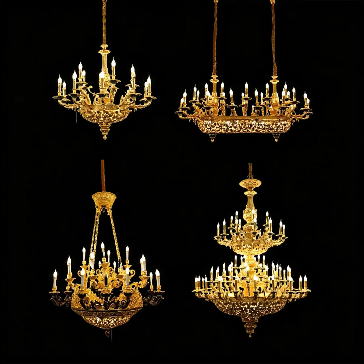 Royal Versailles Malachite Inlay Gilded Brass Candles Chandelier - Style D: D72.1"*H102.4" (D183cm*H260cm)/500kgWarm Lightcasivra