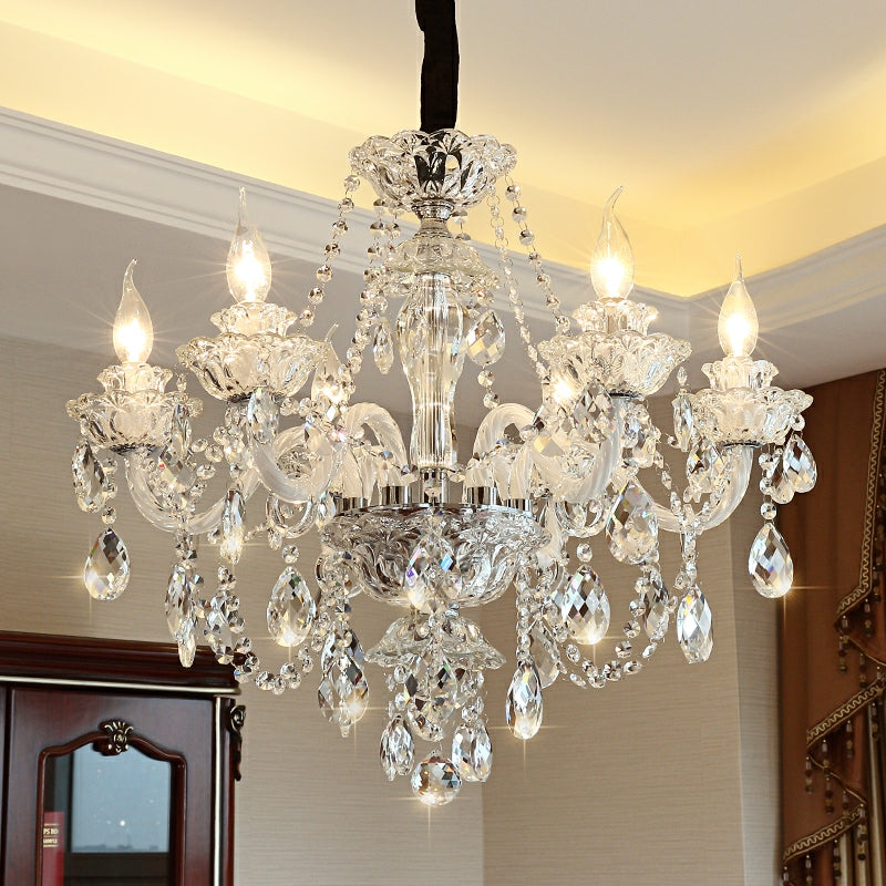 Veridian Grandeur Crystal Chandelier - 3 Lights D20.1"*H17.7"Warm Lightcasivra