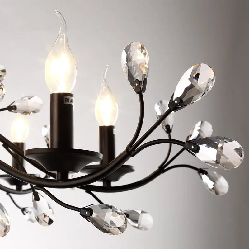 Rustic Wrought Iron Chandeliers 12 Lights - BlackCool Light 6000Kcasivra