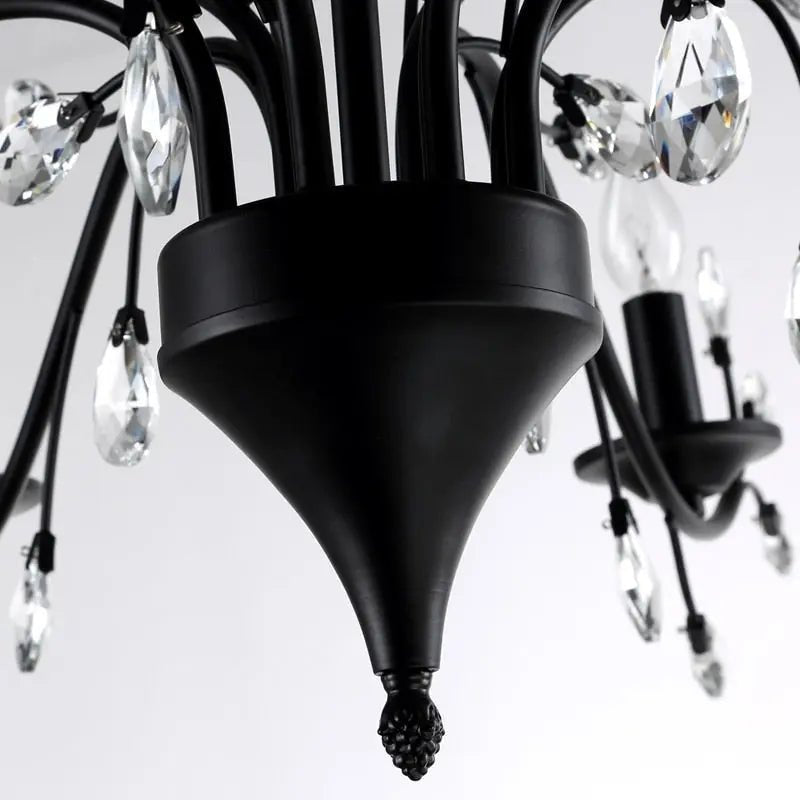 Rustic Wrought Iron Chandeliers 12 Lights - BlackCool Light 6000Kcasivra