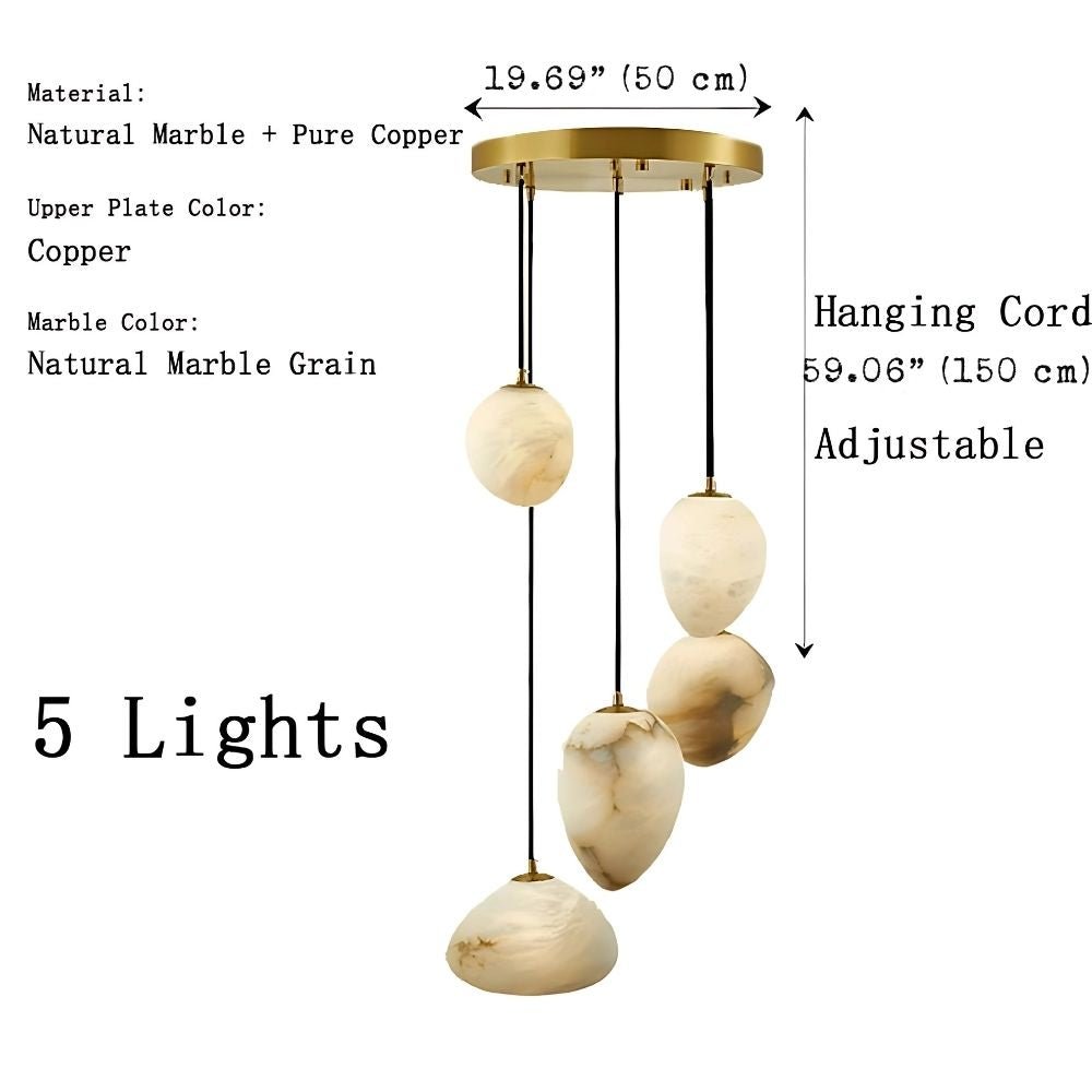 Sage Marble Chandelier - 5 Lightscasivra
