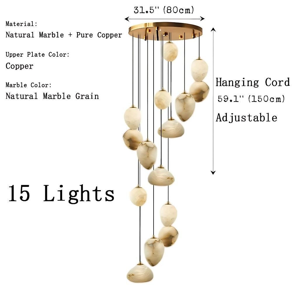 Sage Marble Chandelier - 5 Lightscasivra