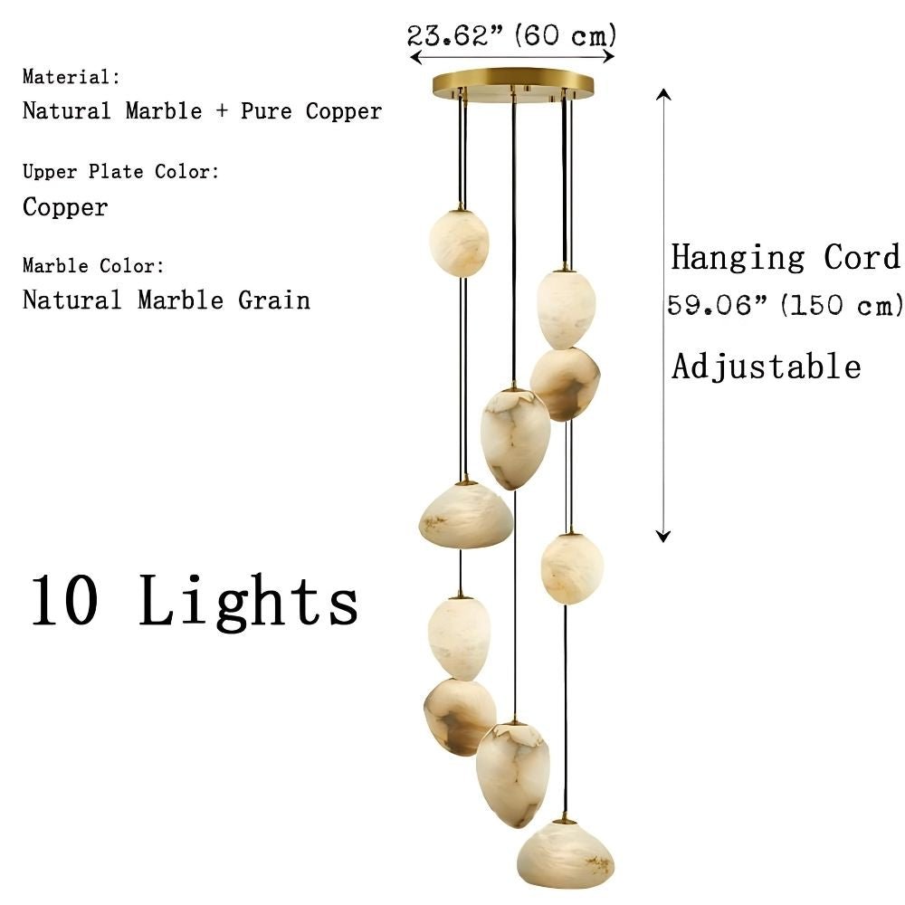 Sage Marble Chandelier - 5 Lightscasivra