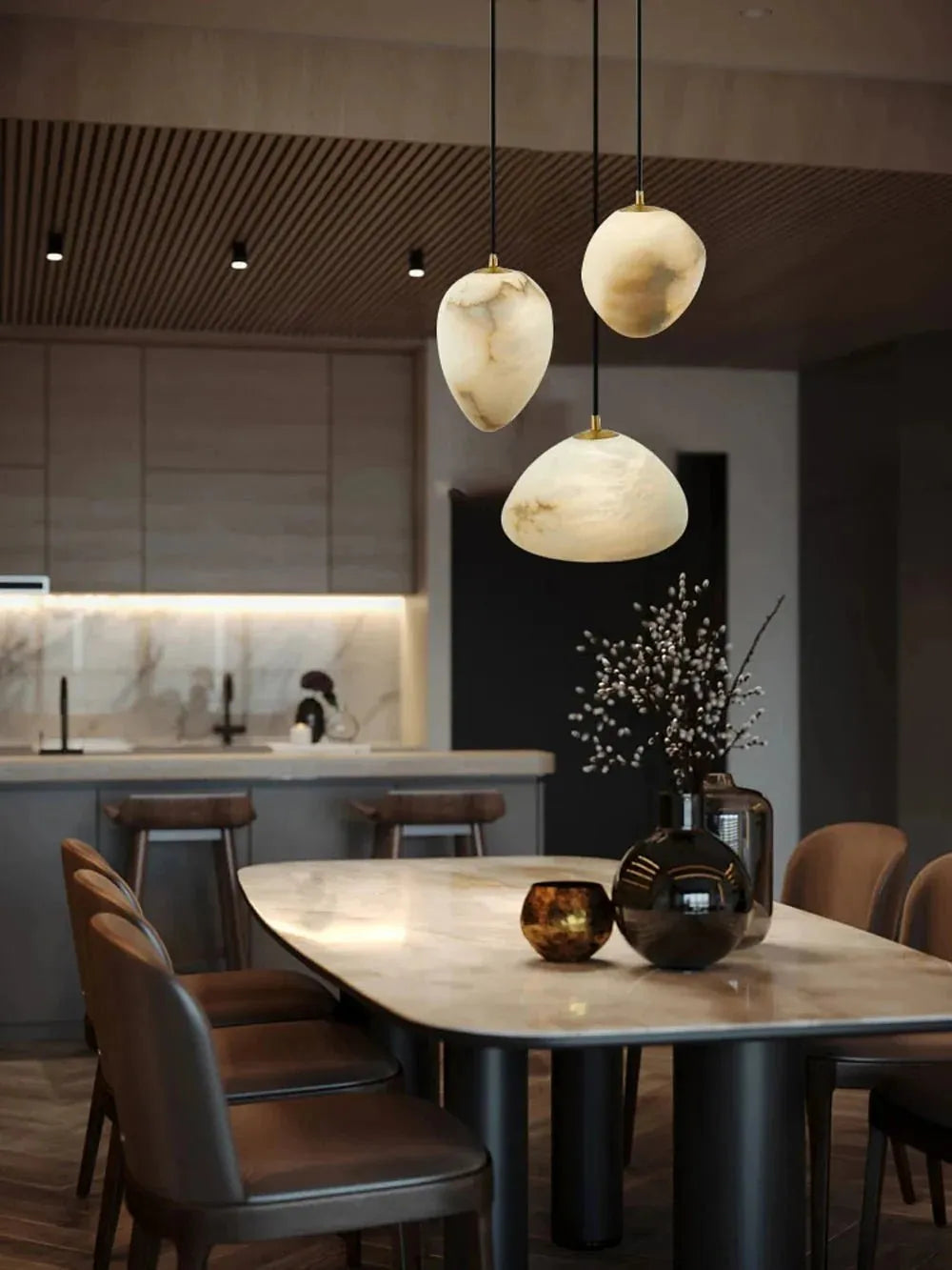 Sage Marble Chandelier - 3 Lightscasivra
