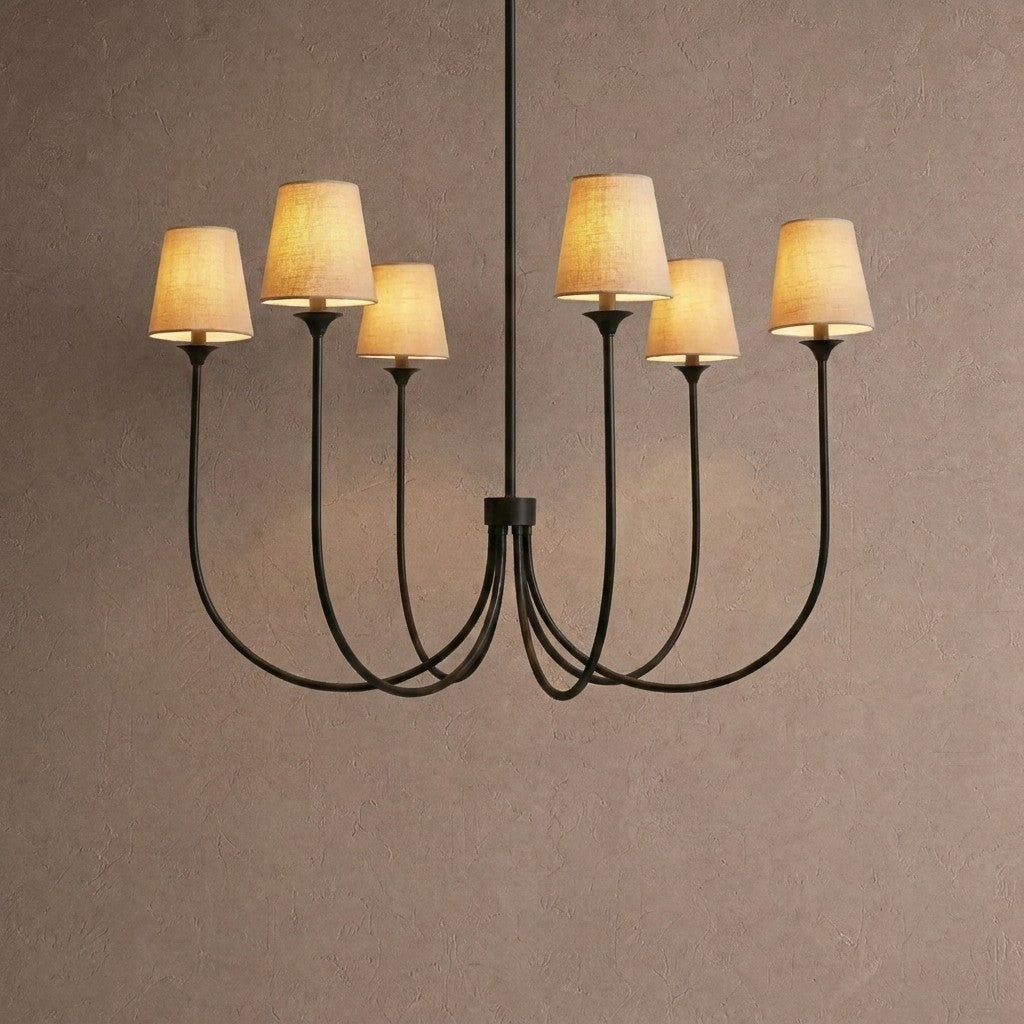 Saige Round Chandelier - Black42"casivra