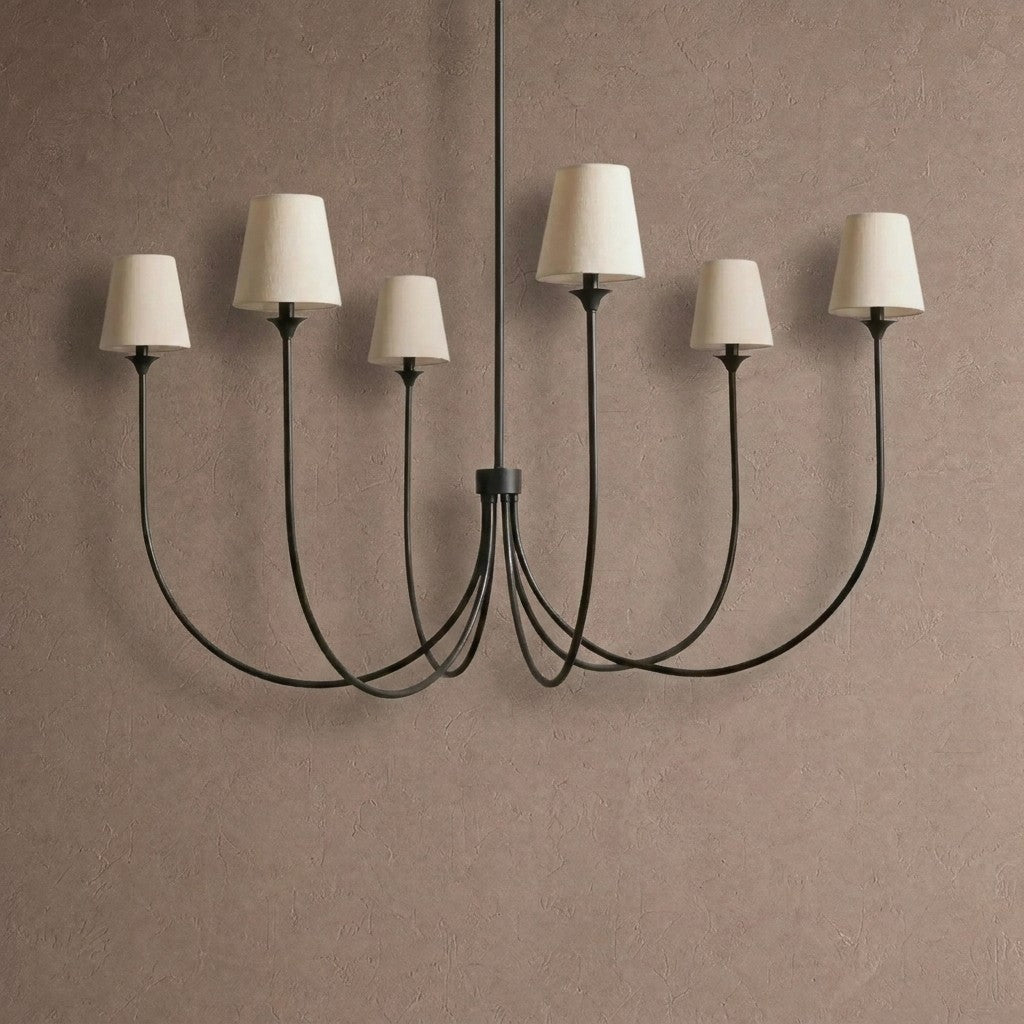 Saige Round Chandelier - Black42"casivra
