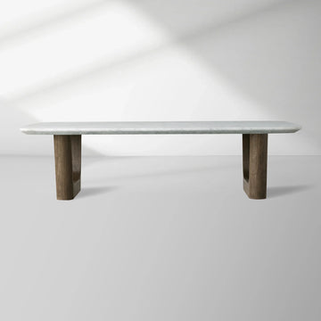 Saint Germain Stone Coffee Table with Rennes Base in Natural Stone