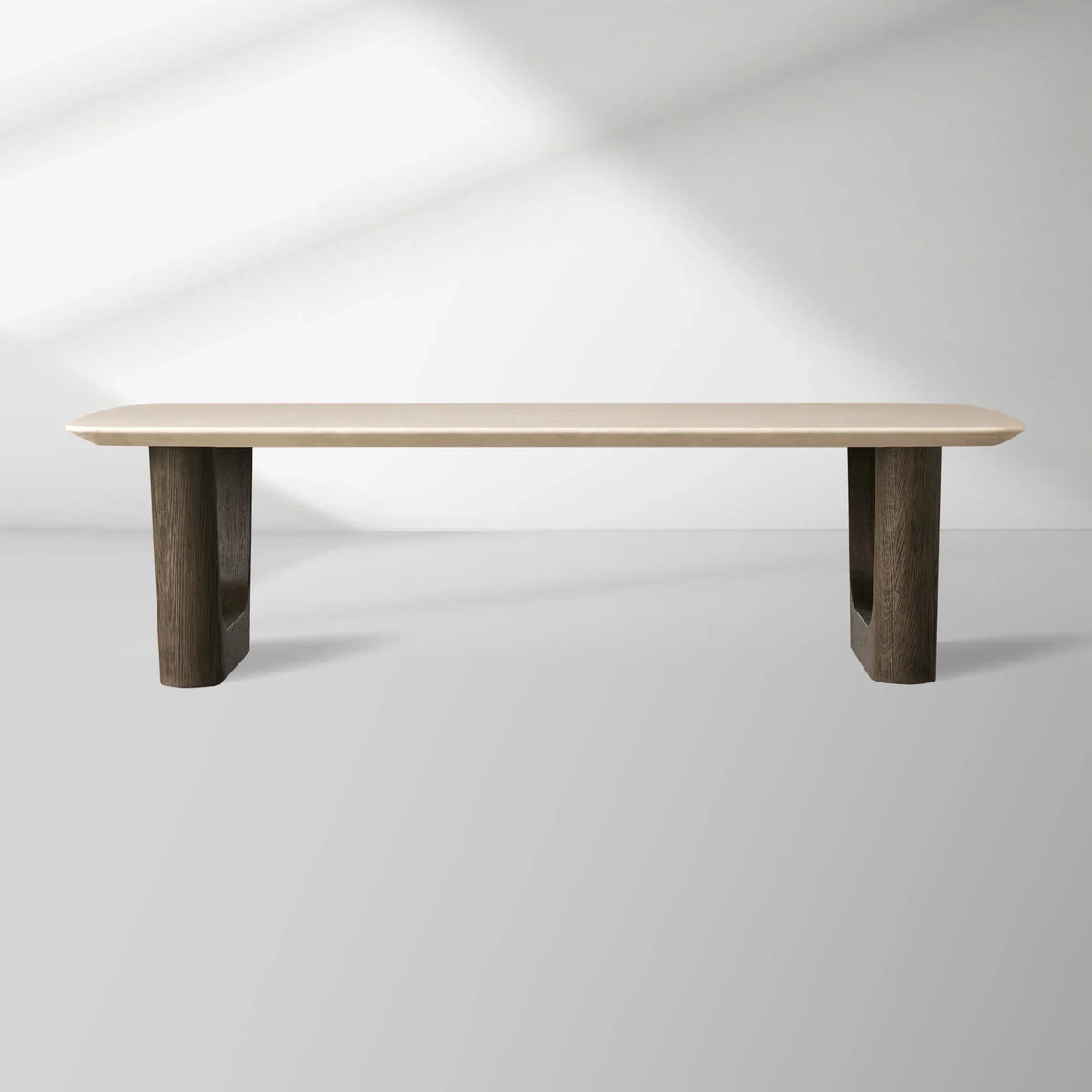 Saint Germain Stone Coffee Table with Rennes Base in Natural Stone