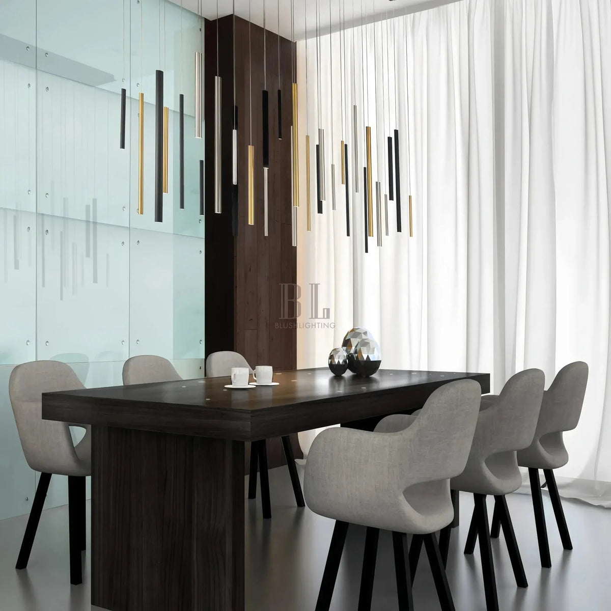 Santana Modern Linear Multi Light Pendant for Kitchen Island - 42"L x 10"W x 1.25"HAntique Brasscasivra