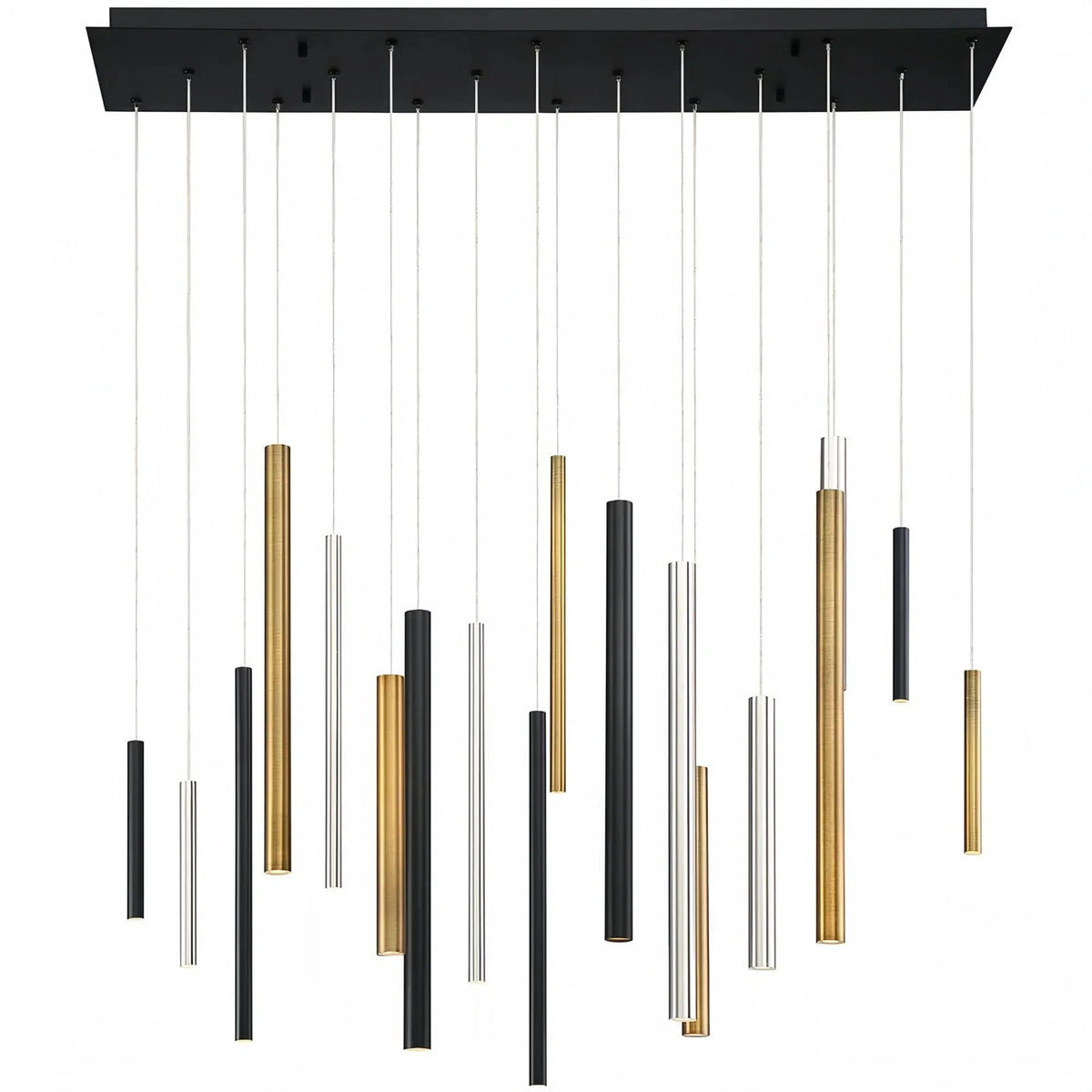 Santana Modern Linear Multi Light Pendant for Kitchen Island - 42"L x 10"W x 1.25"HAntique Brass & Black & Satin Nickelcasivra