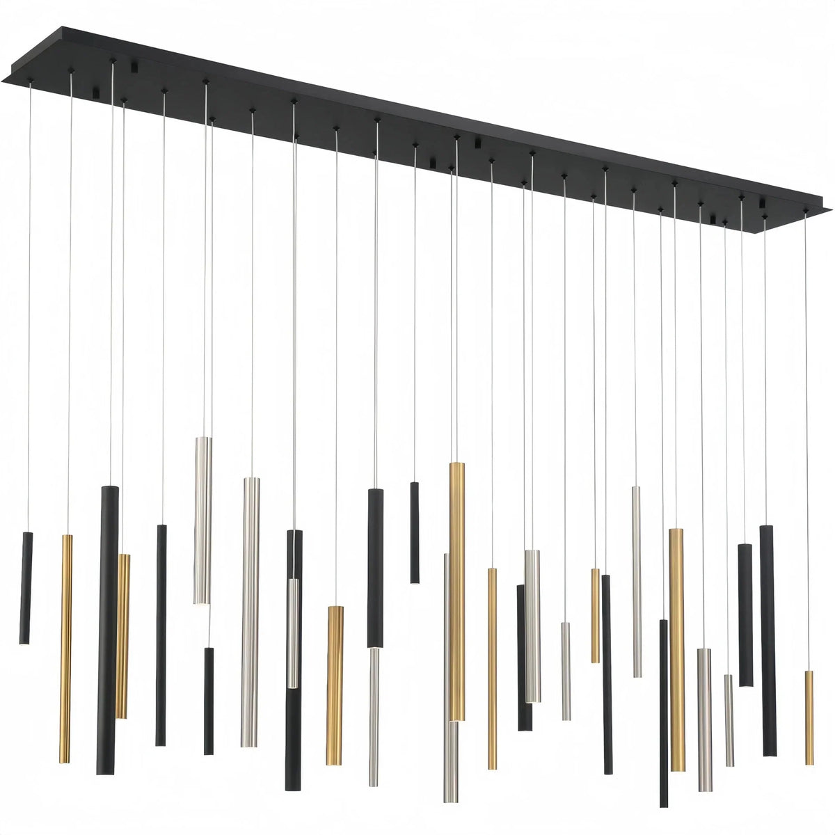 Santana Modern Linear Multi Light Pendant for Kitchen Island - 70.75"L x 8.75"W x 1.25"HAntique Brass & Black & Satin Nickelcasivra