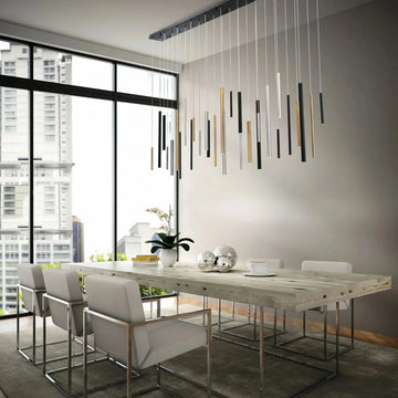 Santana Modern Linear Multi Light Pendant for Kitchen Island - 42"L x 10"W x 1.25"HAntique Brasscasivra