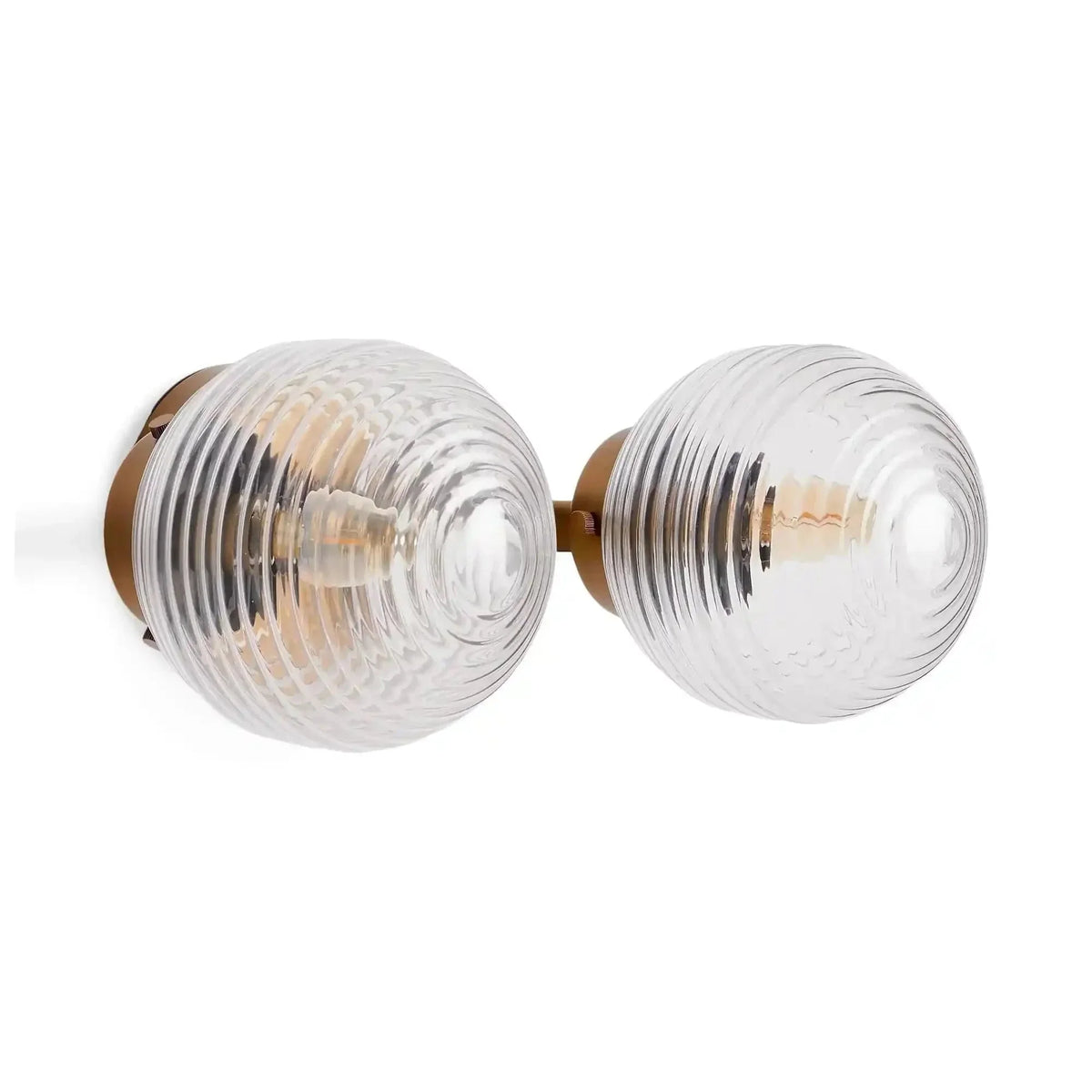 Selby Linear Glass Globe Two Head Wall Sconce - Brasscasivra