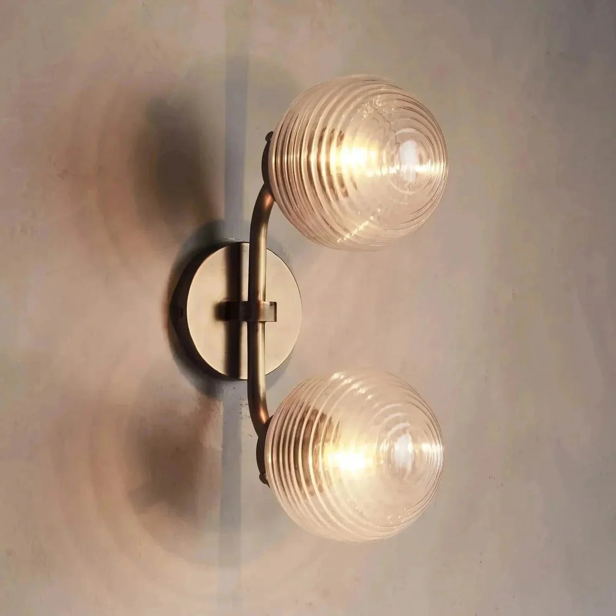 Selby Linear Glass Globe Two Head Wall Sconce - Nickelcasivra