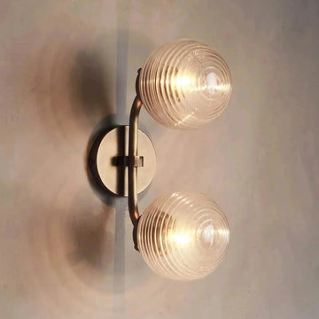 Selby Linear Glass Globe Two Head Wall Sconce - Nickelcasivra