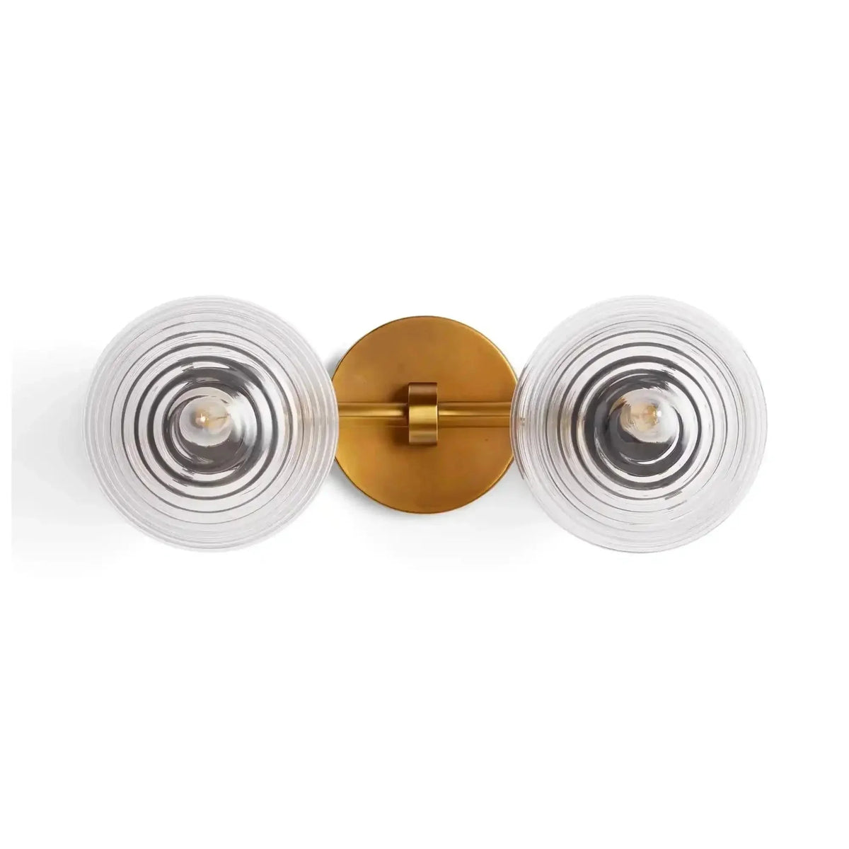 Selby Linear Glass Globe Two Head Wall Sconce - Brasscasivra