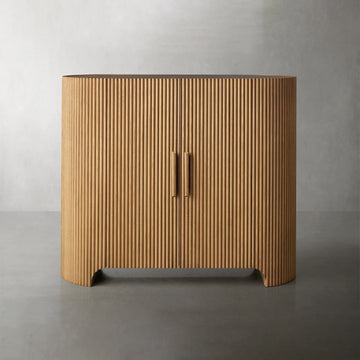 Aurelia Reeded Oak Marble Hall Chest