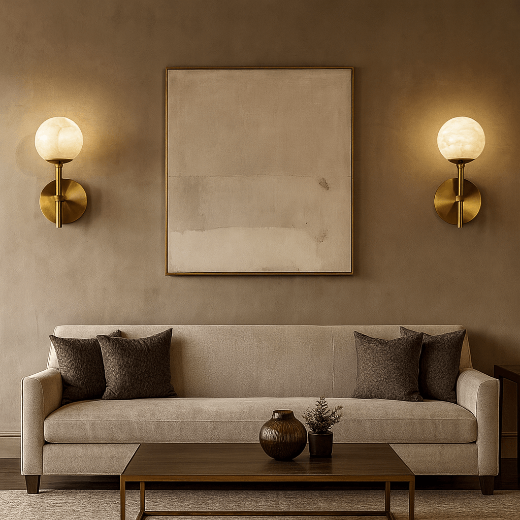 Aria sconce casting up and down light on a wall