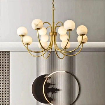 Sefet Alabaster Chandelier Light - Upward 23" x 29.5" / 59 x 75cmcasivra
