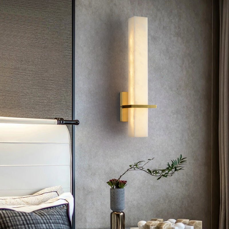 Serene Modern Alabaster Linear Wall Sconce - casivra
