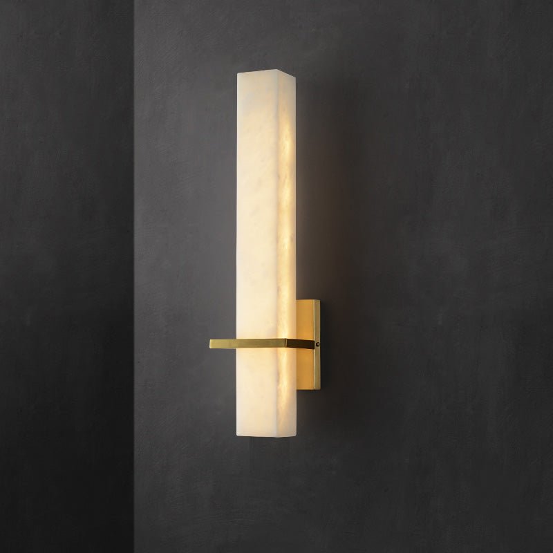 Serene Modern Alabaster Linear Wall Sconce - casivra