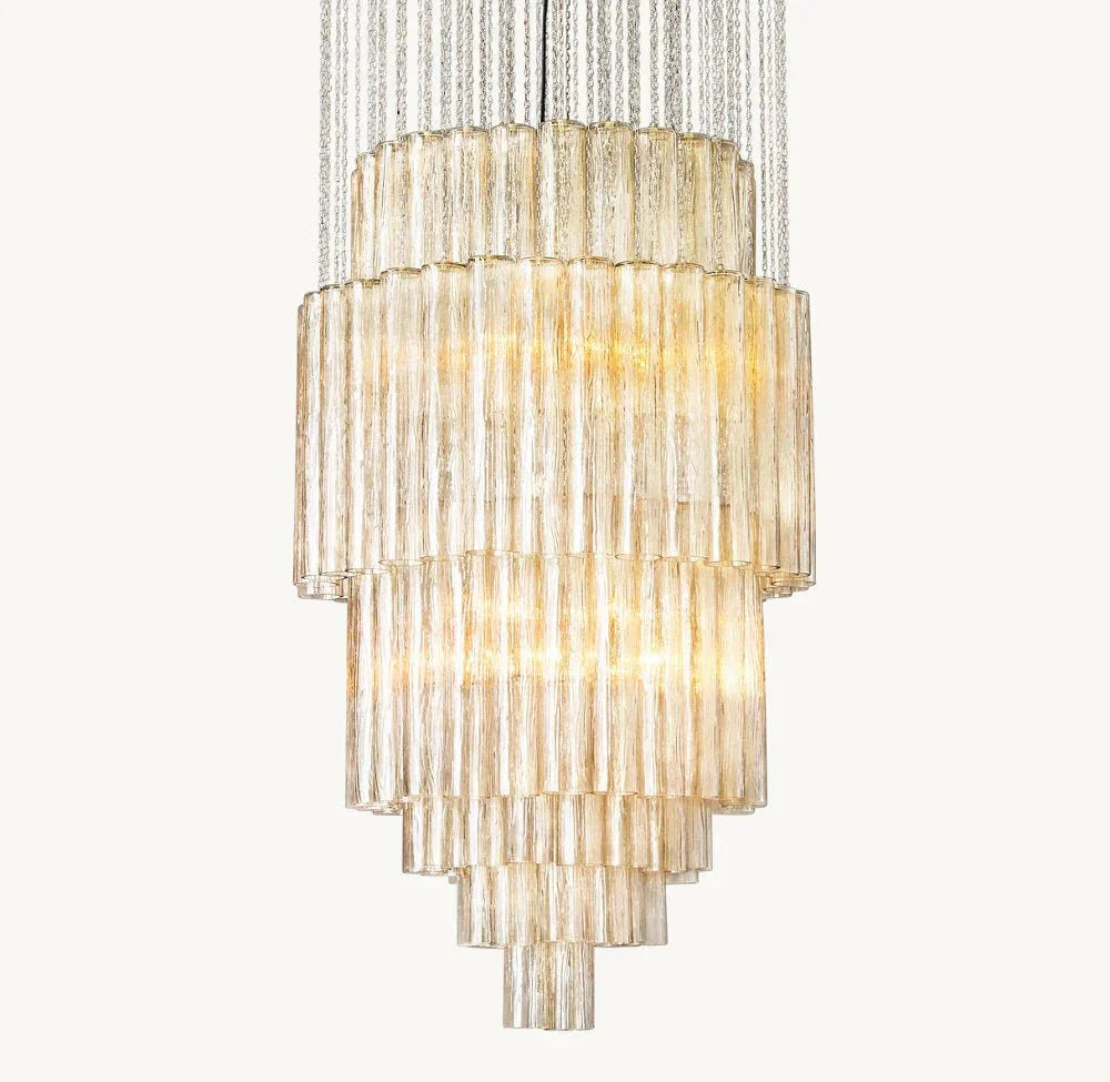 Serenella Round Chandelier for Foyer/Entry-casivra-24''-Satin Nickel-casivra