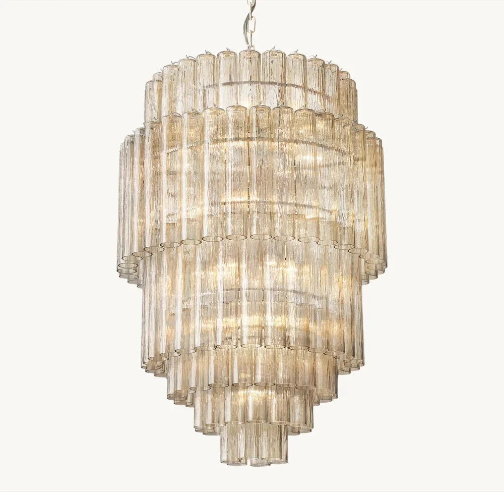 Serenella Round Chandelier for Foyer/Entry-casivra-34''-Satin Nickel-casivra
