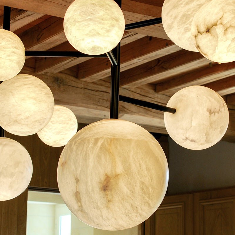 Sian Modern Sphere Delight - Modern Artistic Alabaster Pendant Light - casivra