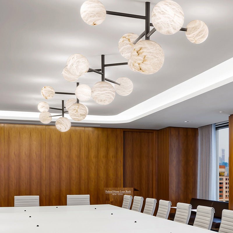 Sian Modern Sphere Delight - Modern Artistic Alabaster Pendant Light - casivra