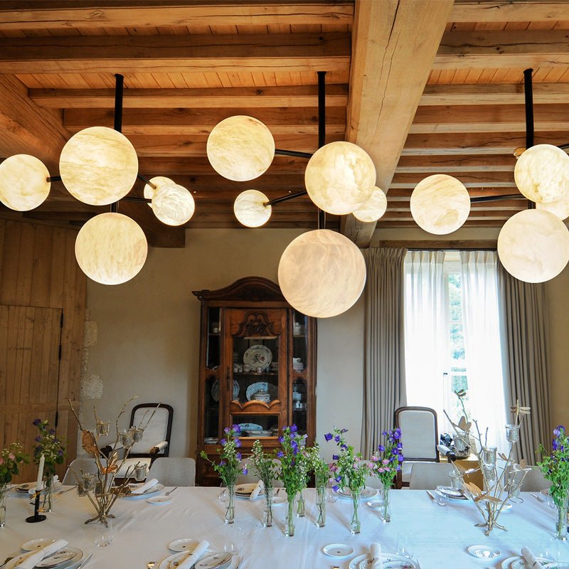 Sian Modern Sphere Delight - Modern Artistic Alabaster Pendant Light - casivra
