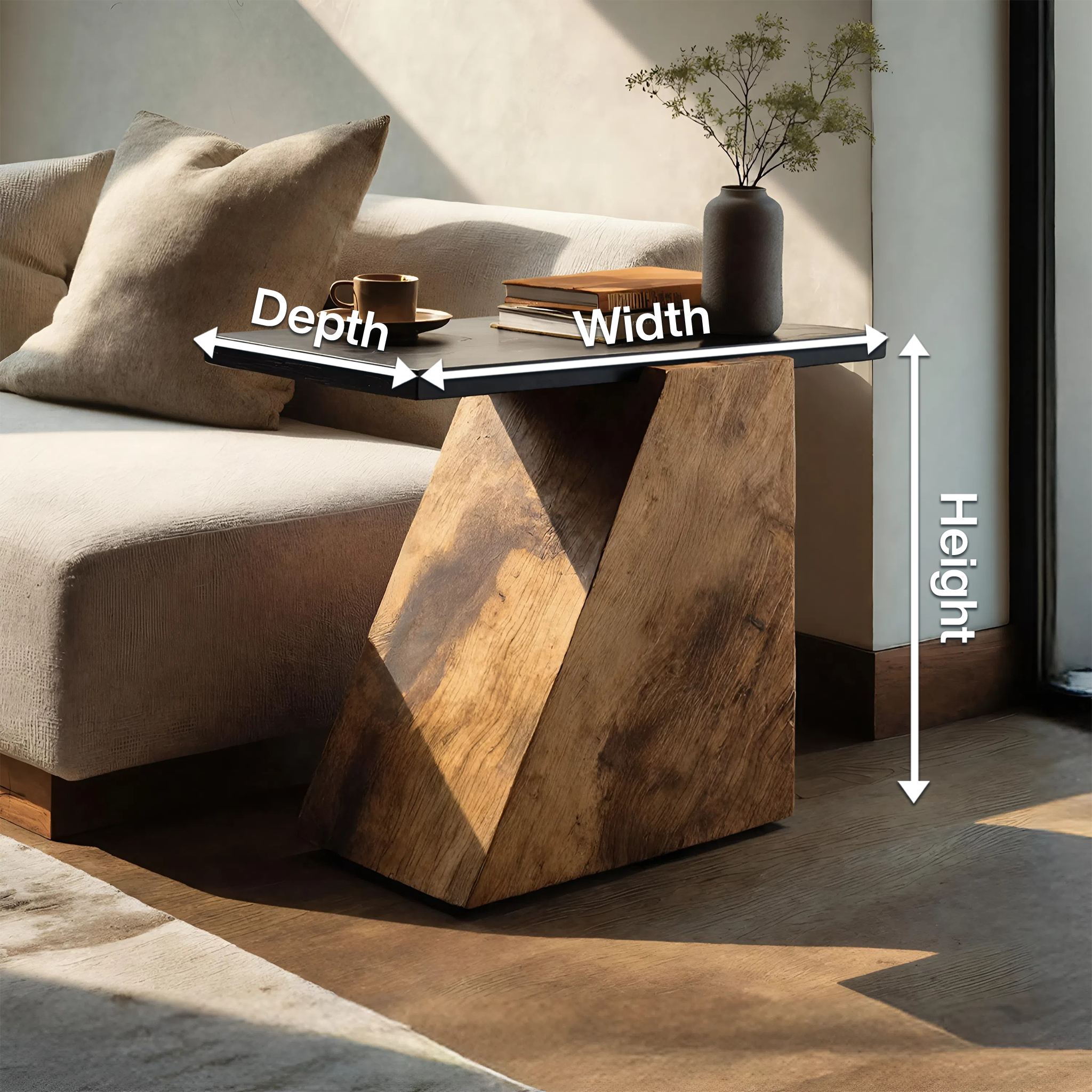 Modern Wooden Side Table For Luxury Living Room Design