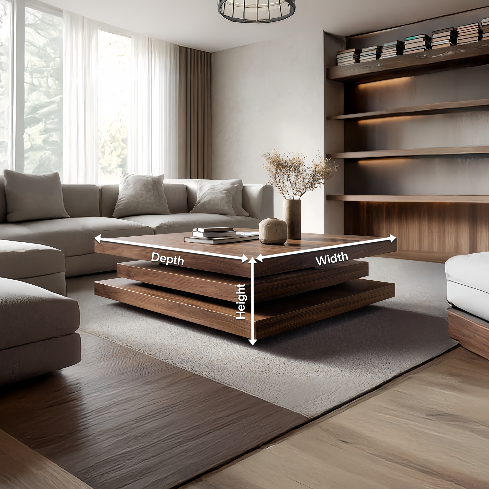 Rustic Mid Century Live Edge Coffee Table For Furniture Accent