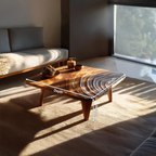 Handcrafted Wooden Live Edge Coffee Table For Entryway