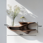 Handcrafted Live Edge Wall Mount Shelf For Living Room