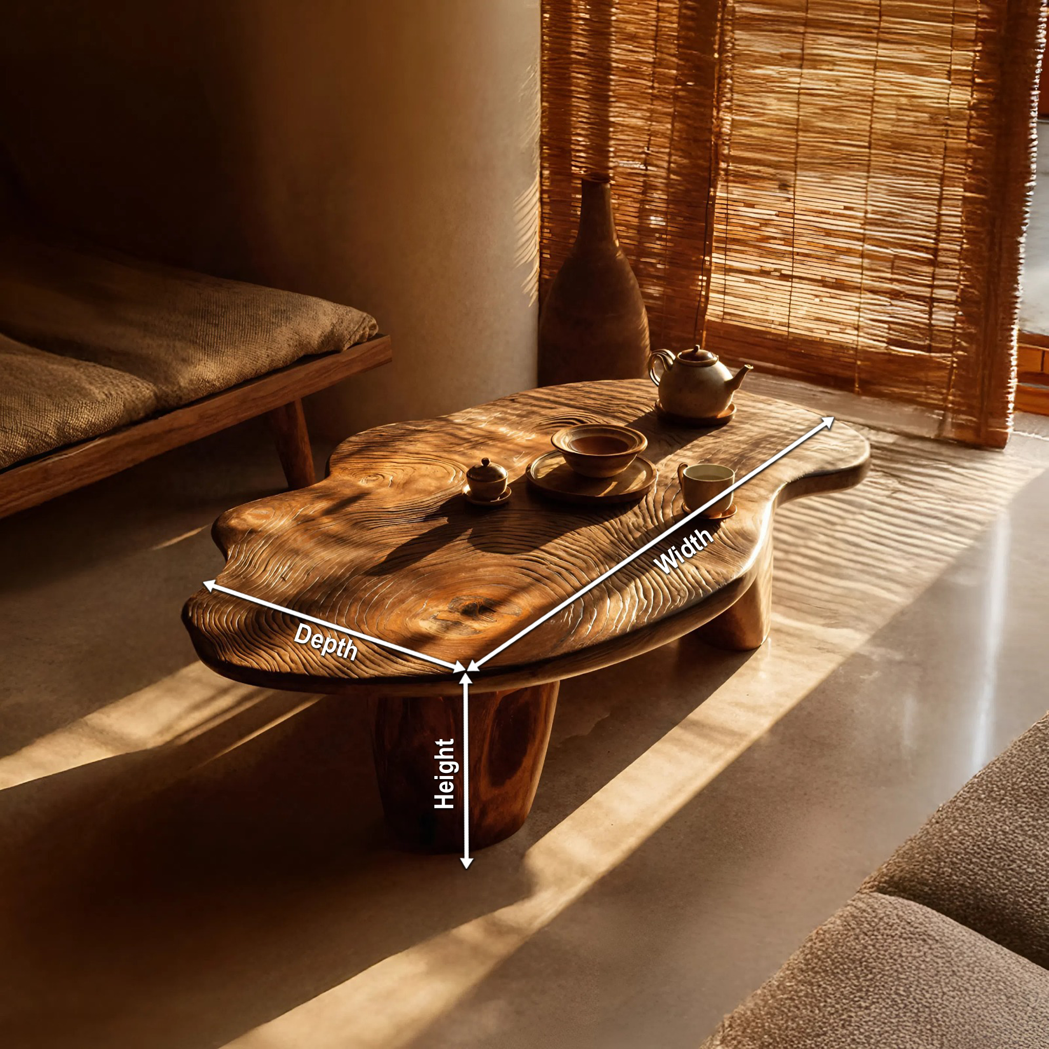 Modern Solid Wood Abstract Coffee Table For Furniture Decor