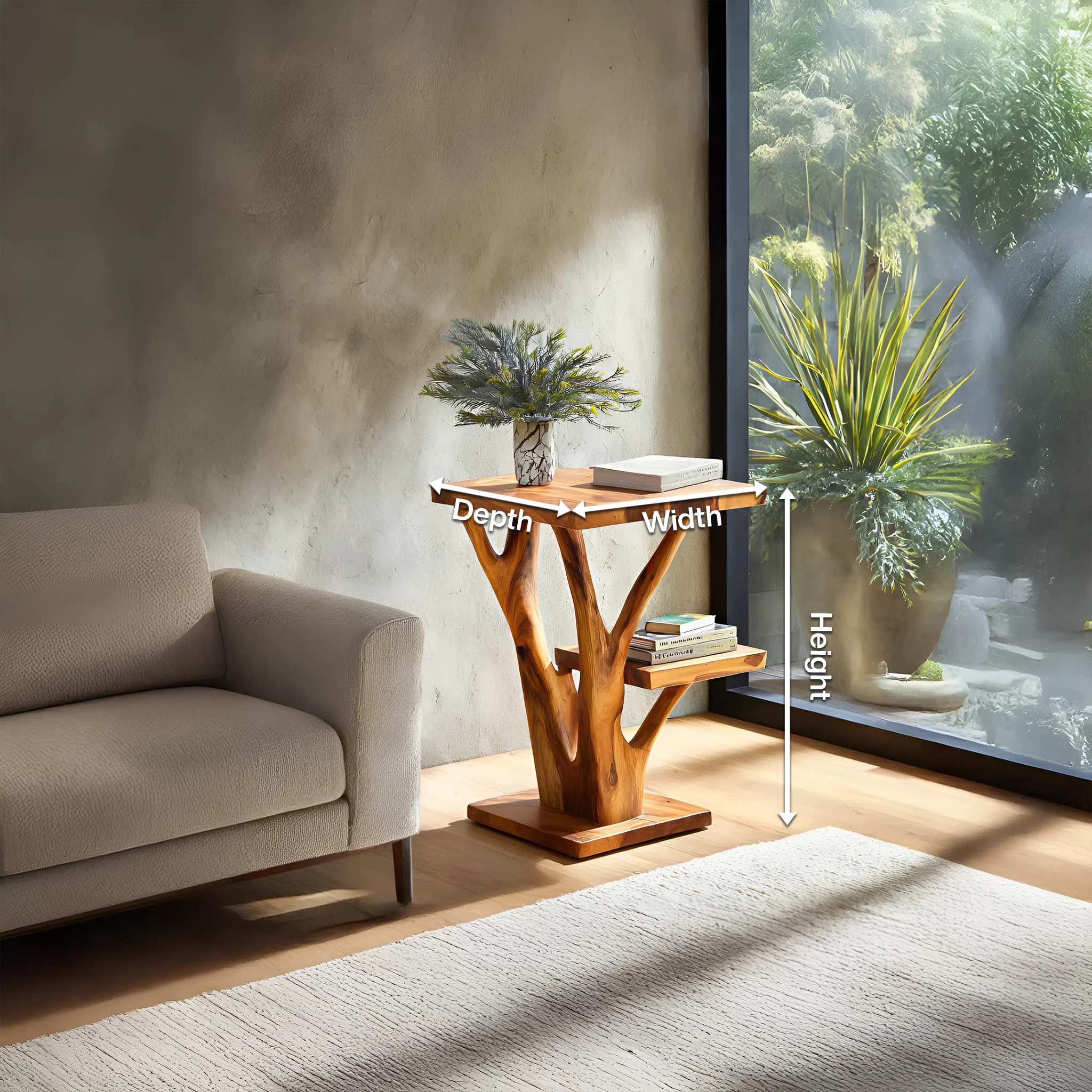 Elegant Side Table Branch Inspired Design For Living